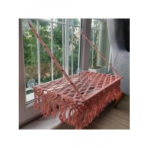 Makrome Vantuzlu Kedi Yatağı (Somon Renk)