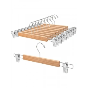 Mandallı Ahşap Kıyafet Askısı - 5 Adet, Yüksek Kalite