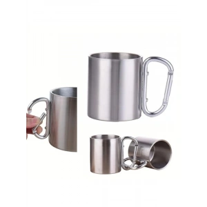 Mandallı Alüminyum Kahve Kamp Bardağı, 180 ml Kapasiteli