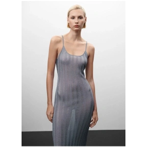 Mango Açık Sırtlı Lurex Elbise