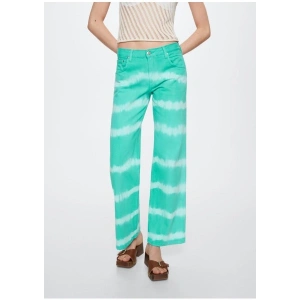 Mango Geniş bacak batik jean pantolon