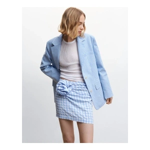 Mango Gingham Kareli Çiçekli Etek