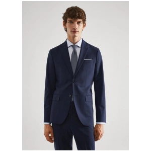 Mango Man Slim Fit Kareli Yün Takım Elbise Ceketi