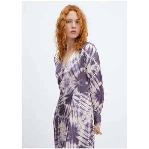 Mango Saten Batik Elbise