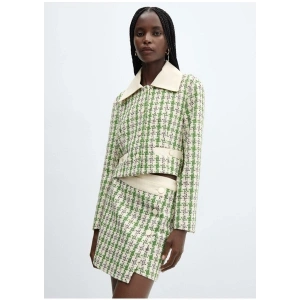 Mango Tweed Düğmeli Mini Etek