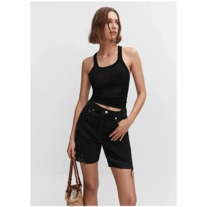 Mango Yırtık Denim Bermuda Şort