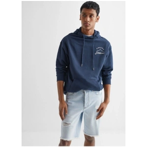 Mango Yırtık detaylı denim bermuda şort