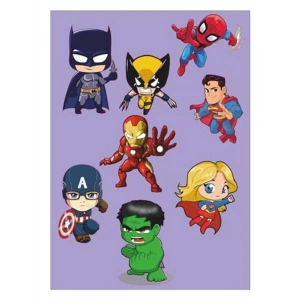 Marvel ve DC Süper Kahraman Temalı Sticker Seti, Eğlenceli Tasarımlar