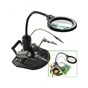 Masaüstü Büyüteçli LED Havya Sehpası - 85mm Mercek