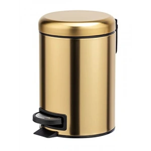 Mat Altın Renkli Pedal Çöp Kovası, 3 Litre Kapasite