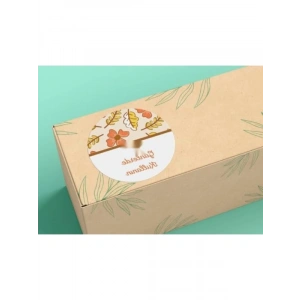 Mat Etiket - Turuncu Sonbahar Çiçek Temalı, 100 Adet