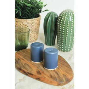 Mat Mavi 6 cm Stackable Tuzluk ve Biberlik Seti