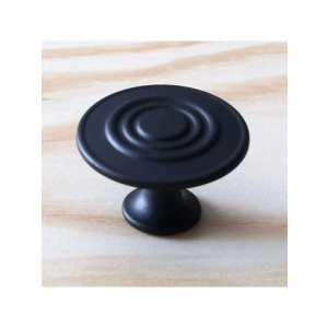 Mat Siyah Daire Kulp - Mobilya ve Dolaplar İçin