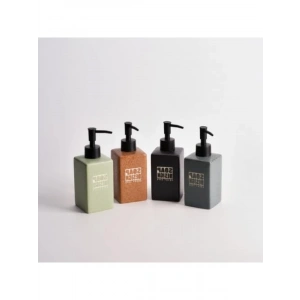 Mat Taş Dokulu 500ml Seramik Sıvı Sabunluk, Siyah Pompa