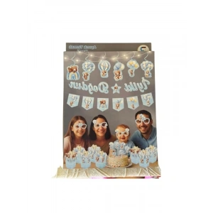 Mavi Doğum Günü Parti Seti, 29 Parçalı Banner ve Figürler ile Eğlenceli Dekorasyon