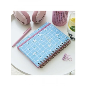 Mavi Papatyalar Desenli A5 Spiralli Süresiz Planlayıcı Ajanda