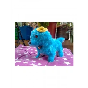 Mavi Pıllı Havlayan Köpek Oyuncak - 15 cm