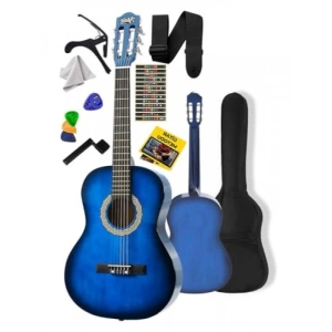 Mavi Renkli 36 İnç 3/4 Juniur Çocuk Gitarı, 8-12 Yaş Arası