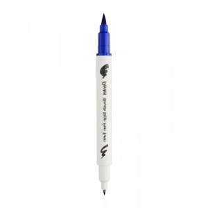 Mavi Renkli Çift Taraflı Fırça Uçlu Kalem, Brush Sing Pen Twin