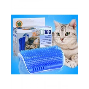 Mavi Renkli Kedi Kaşınma Aparatı İle Rahatlatıcı Masaj
