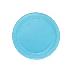 Mavi Renkli Plastik Tabak - 25 Adet Set