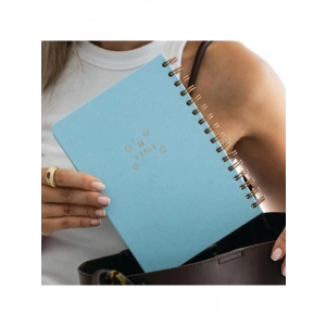 Mavi Renkli Spiralli Sert Kapak Düz Çizgisiz Not Defteri