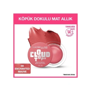 Maybelline New York Cloudtopia Köpük Dokulu Mat Allık 08 Enchanted Mauve
