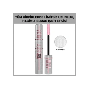 Maybelline New York Lash Sensational Sky High Space Diamond Hacim Maskarası 10 ml – Elmas Işıltılı, Hassas Gözler İçin