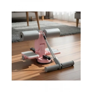 Mekik Çekme Spor Aleti, 4 Direnç Bantlı ve Pembe Gri Renk