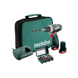Metabo PowerMaxx BS + BITBOX 12 Volt Akülü Matkap-Tornavida + Bits Uç Seti - 600079510 (2x 2.0 Ah Lityum-Ion Akü ve Şarj Cihazı dahil)