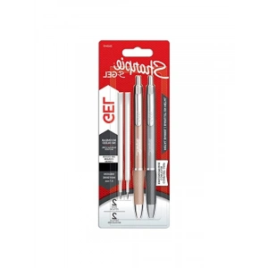 Metal Jel Kalem Seti, 0.7 mm Uç, 2li Paket, Siyah Mürekkep