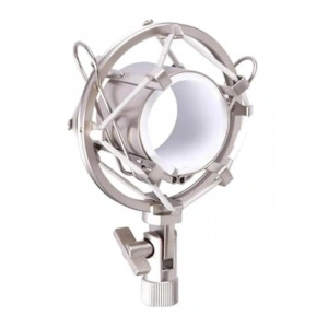 Metal Shock Mount ile Gri Stüdyo Mikrofon - Profesyonel Kullanım için