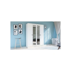 Metalia Gm 053 Hayal 4 Kapılı Aynalı Düğme Kulplu Gardırop