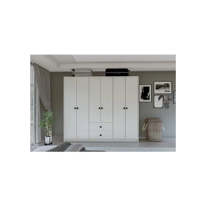 Metalia Gm 069 Delüx 6 Kapı 2 Çekmeceli Düğme Kulplu Gardırop