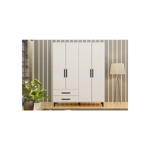 Metalia Gm 070-A Novado Siyah Kulplu Ayaklı Gardırop