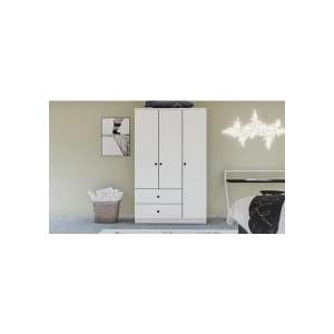 Metalia Gm 854 Home 3 Kapılı 2 Çekmeceli Düğme Kulplu Gardırop