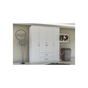 Metalia Smart Line 4 Kapaklı 2 Çekmeceli Gardırop - Beyaz