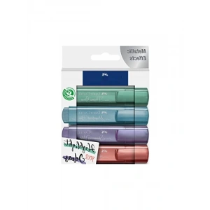 Metalik Renkli Fosforlu Kalem - 4 Renk