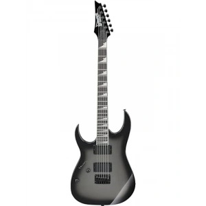 Metallic gri sunburst elektro gitar, modern tasarım
