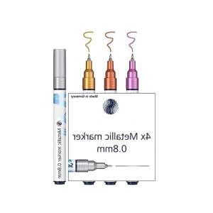Metallic Marker 4lü Set – Gümüş, Altın, Bakır, Mor