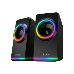 Mikado MD-182 2.0 3W*2 Siyah Rgb Aydınlatmalı USB + 3.5mm USB 5V Speaker Hoparlör