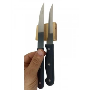 Mıknatıslı Duvara Monte Ahşap Bıçak Bloğu ve Tutucu, 2 Bıçak Kapasiteli