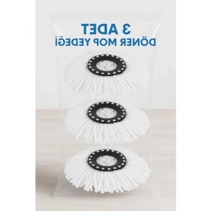 Mikrofiber Döner Mop Yedeği, 3lü Set ile Temizlikte Kolaylık