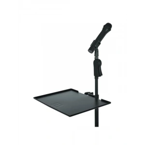 Mikrofon standı için kelepçeli yardımcı raf, siyah renk