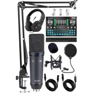 Mikrofon ve Ses Kartı ile Stüdyo Kayıt Seti