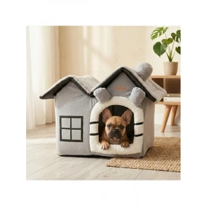 Minderli Peluş Kedi Evi - Taşınabilir Küçük Irk İçin Yuva