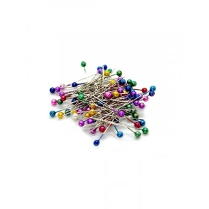 Mineli Renkli Başlı Toplu İğne - 50 Adet