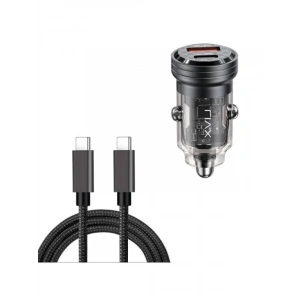 Mini Araç Şarj Cihazı ve Hızlı Şarj Data Kablosu - 45W PD/QC