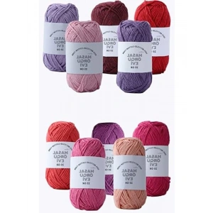 Mini Cotton Serisi %100 Pamuk Örgü İpi, Pembe Tonları, 10 Renk