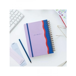 Minimalist Tasarımlı A5 Spiralli Düz Not Defteri - Lila Renk